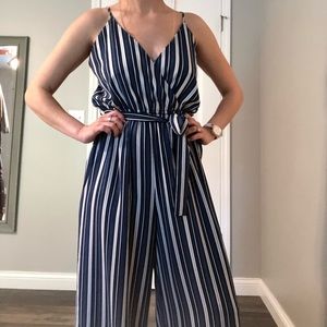 Blue Striped Jumpsuit